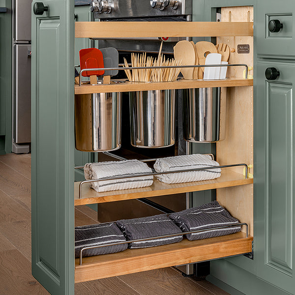 5-Inch Pull Out Utensil Organizer - Expandable Kitchen Drawer Organizer for Forks, Spoons & Knives - Perfect for Small Kitchen Storage & Organization