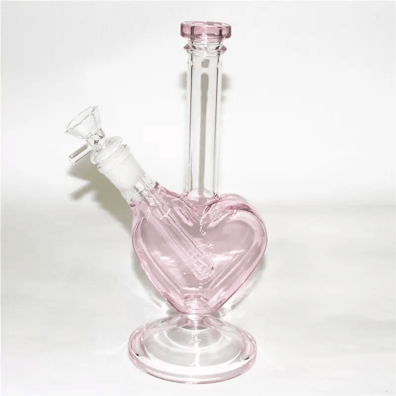 Heart Shaped Glass Bong - Thick Handmade Water Pipe for Smoking | Perfect for Home Use, Parties & Relaxation