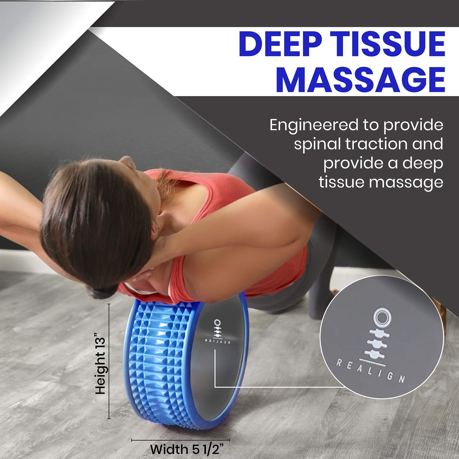 Trigger Point Yoga Wheel & Foam Roller - Deep Tissue Back Massager for Mobility & Pain Relief - Perfect for Yoga, Physical Therapy & Post-Workout Recovery