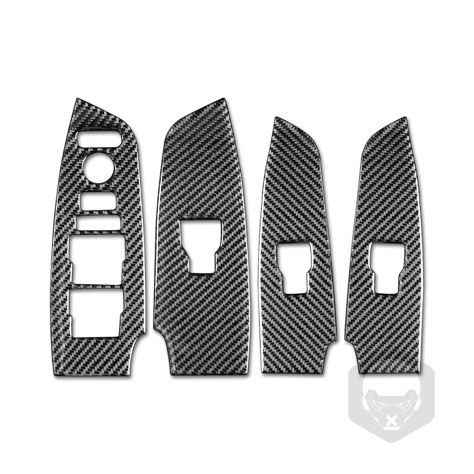 Carbon Fiber Window Switch Panel Cover for 2018-2021 Honda Accord 10th Gen - 4pc Interior Trim Set (Left Hand Drive, Black) | Upgrade Your Car Interior with Stylish Accessories for Enhanced Driving Experience