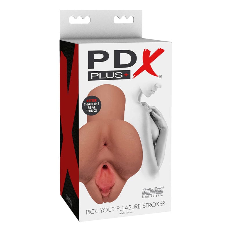 PDX Plus Realistic Dual Hole Stroker - Soft & Textured Male Pleasure Toy for Enhanced Stimulation | Perfect for Solo Play & Couples Fun