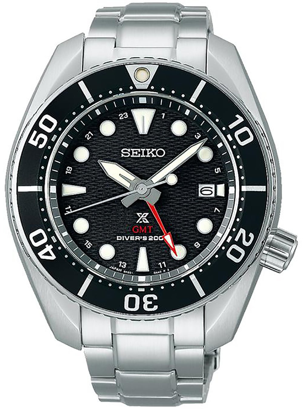 SEIKO PROSPEX DIVER SCUBA SEA 'SUMO' SOLAR GMT SBPK003 - Japanese Made Automatic Watch for Men - Perfect for Diving, Travel & Everyday Wear