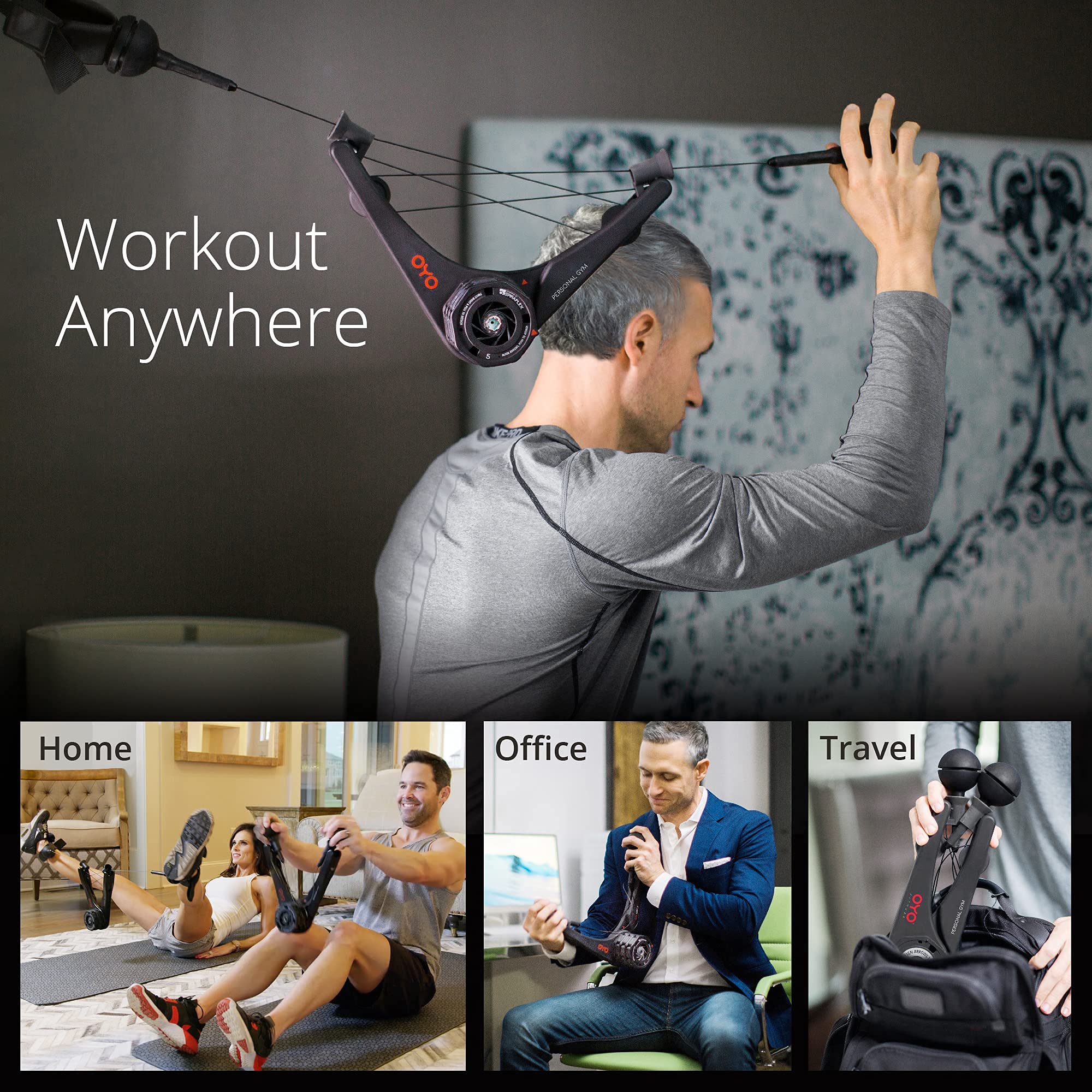 OYO Personal Gym - Full Body Portable Gym with NASA SpiraFlex Resistance Technology - Perfect for Home, Office & Travel Workouts - Compact Fitness Equipment for Strength Training Anywhere