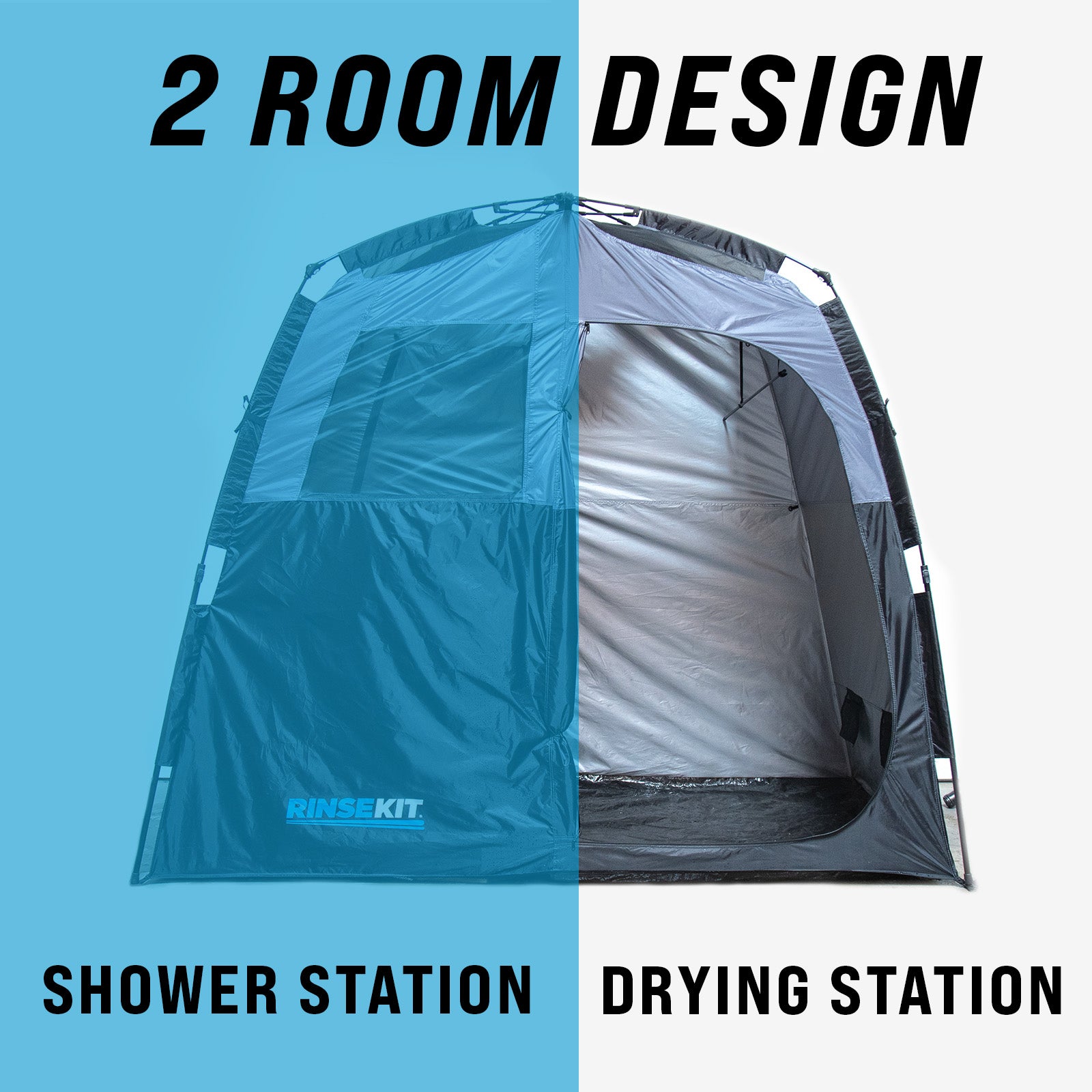 RinseKit Portable Outdoor Shower Tent - Waterproof Camping Shower Shelter for Beach, RV, and Hiking - Perfect for Camping, Travel, and Outdoor Adventures