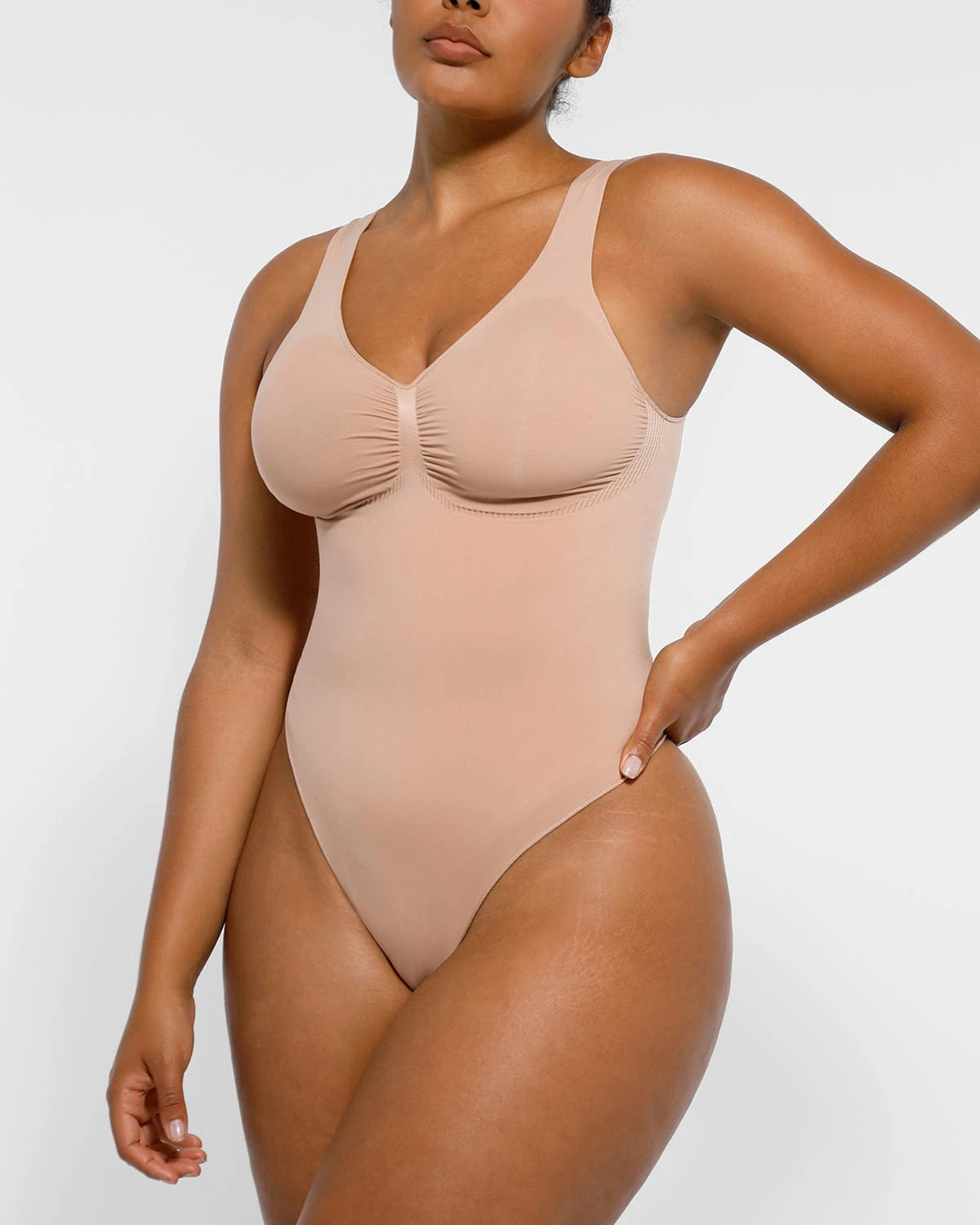 Sexy 2.0 V Neck Thong Bodysuit for Women - Stretchy Lingerie Bodysuit with Snap Closure - Perfect for Date Night, Boudoir Photography & Loungewear