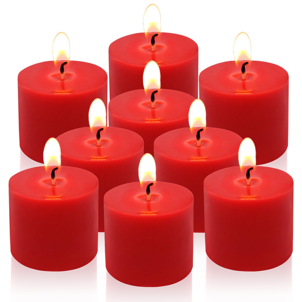 9 Pack Red Votive Candles - Unscented 1.5