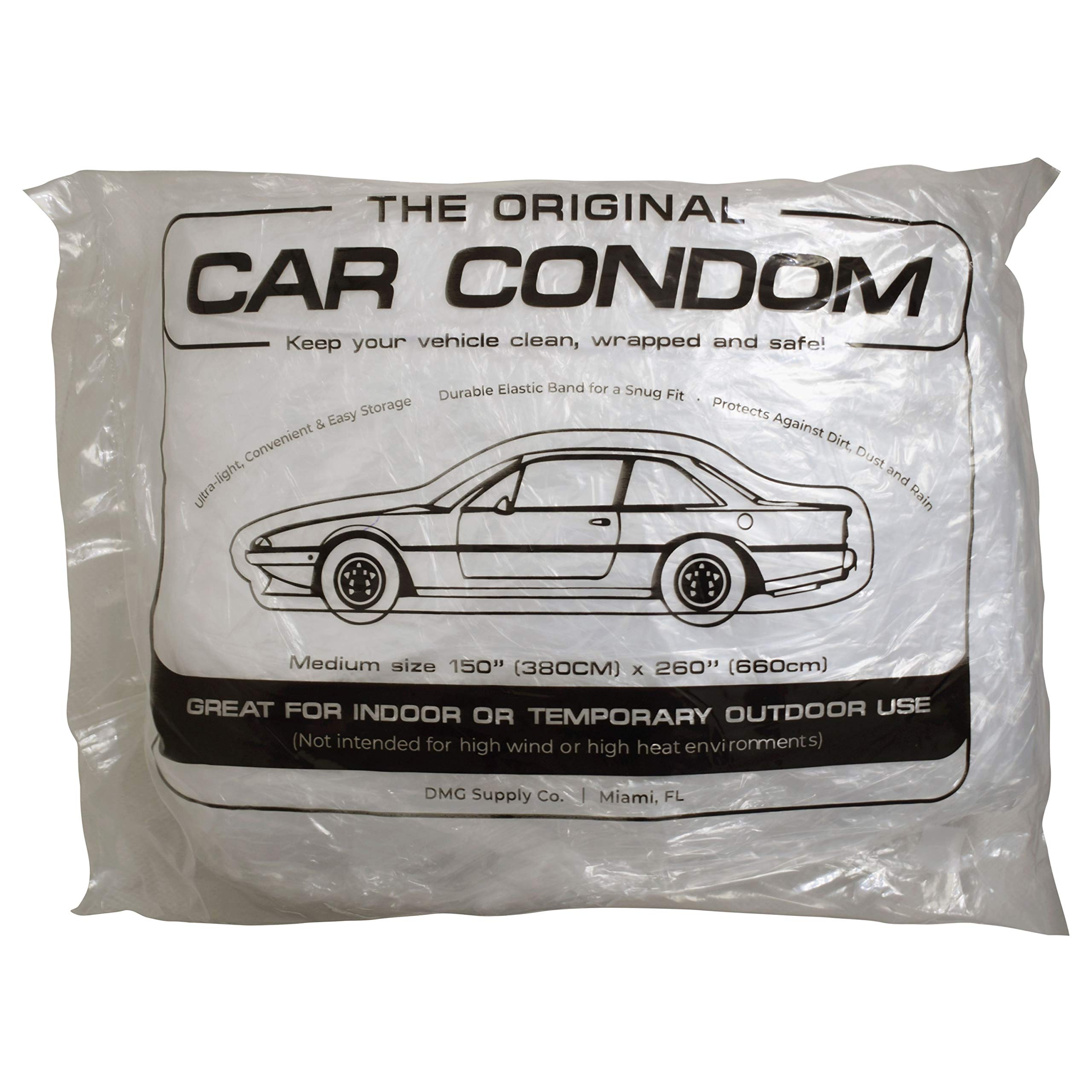 20 Pack Clear Disposable Plastic Car Covers with Elastic Band - Medium Size 21' x 12.5' - Waterproof Dust Protection for Vehicles, Outdoor Parking & Travel Storage