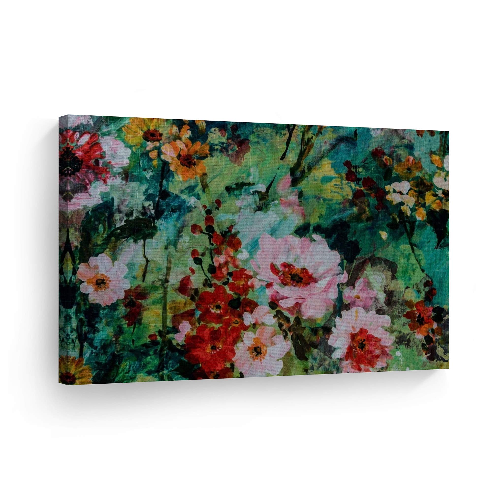 Claude Monet Flowers Canvas Wall Art - Famous Oil Painting Reproduction, Modern Home Decor, Ready to Hang 30x40 - Perfect for Living Room, Bedroom & Office Decor | Made in USA