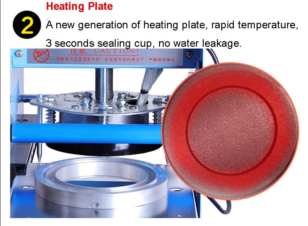 TOPCHANCES 270W Manual Plastic Milk Tea Cup Sealing Machine - 300-500 Cups/Hour Electric Coffee Cup Sealer for 180mm Tall & 95mm Diameter Cups - Perfect for Bubble Tea Shops, Coffee Stands, and Takeout Businesses