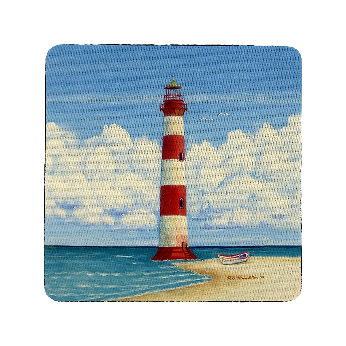 Morris Island and Lighthouse SC Coaster Set of 4 - Premium Absorbent Drink Coasters for Home, Office, and Bar Use - Perfect for Protecting Tables from Condensation