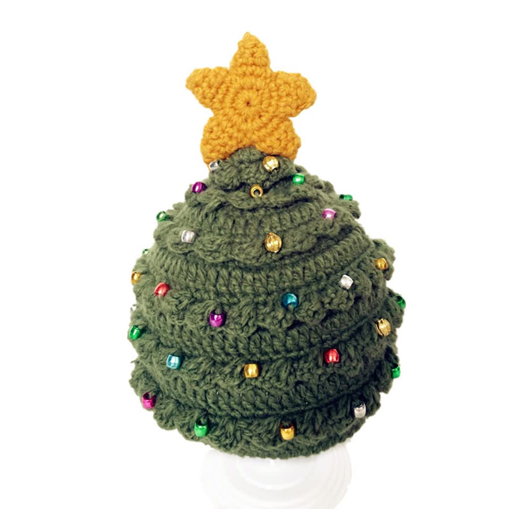 URFEDA Christmas Winter Warm Beanie Hat - Wool Knit Santa Hat for Adults & Kids - Cozy Crochet Woolen Cap with Star Design - Perfect for Holiday Parties, Winter Outdoor Activities & Christmas Gifts