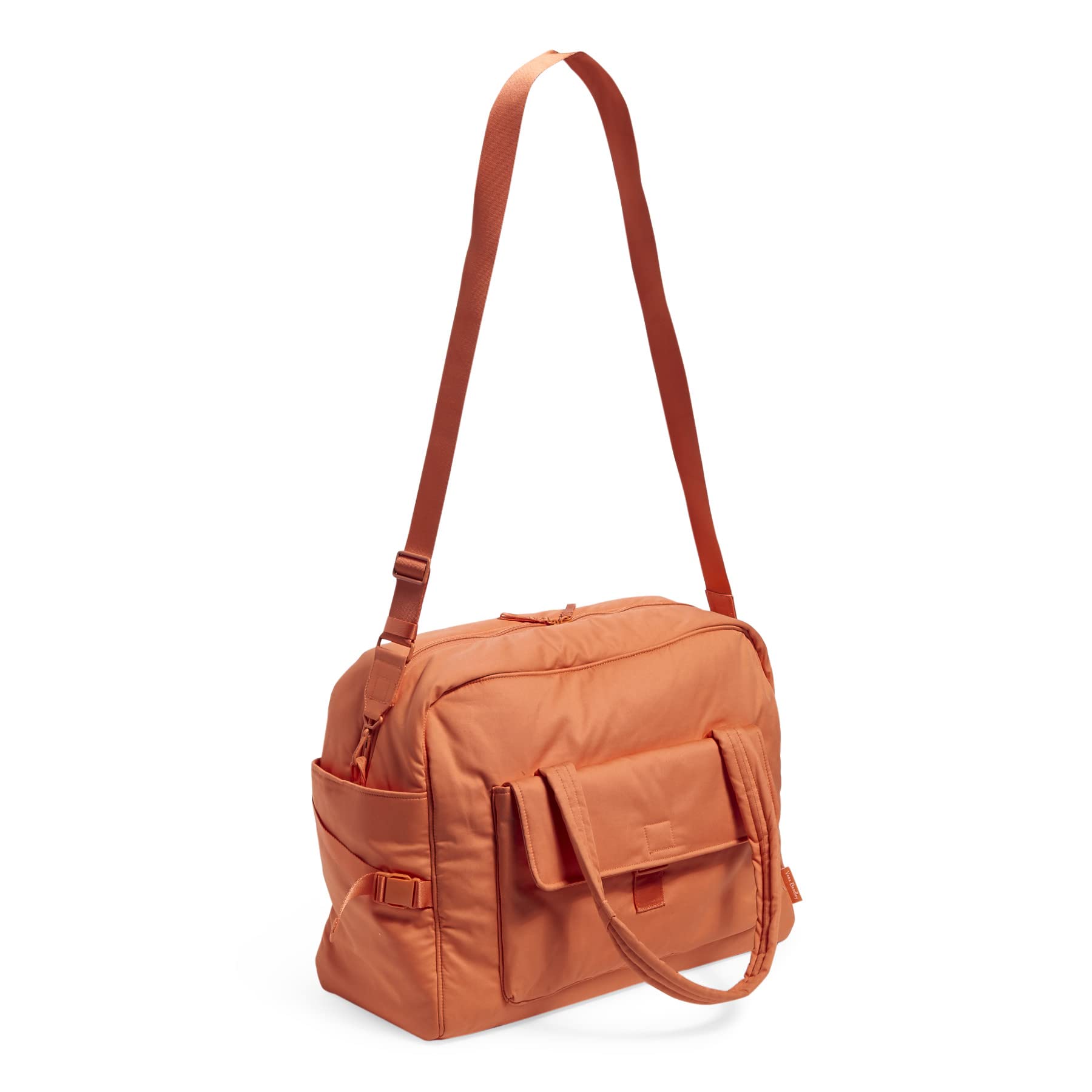 Vera Bradley Women's Recycled Cotton Travel Tote Bag - Orange Bell Pepper, One Size Utility Bag for Work, Gym & Weekend Getaways