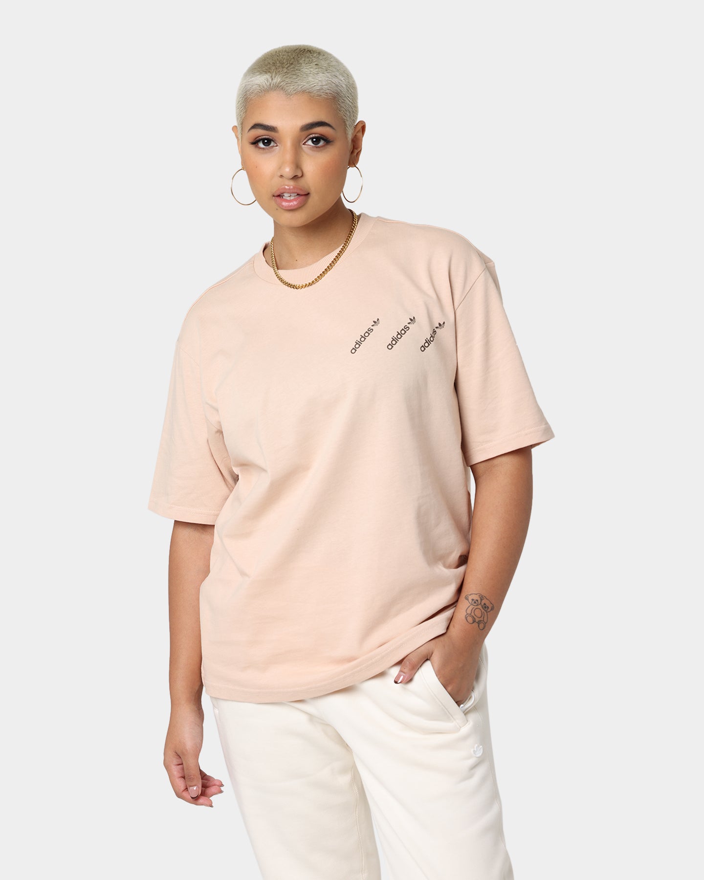 Adidas Women's T-Shirt Halo Blush - Soft Cotton Casual Tee for Running, Gym & Everyday Wear