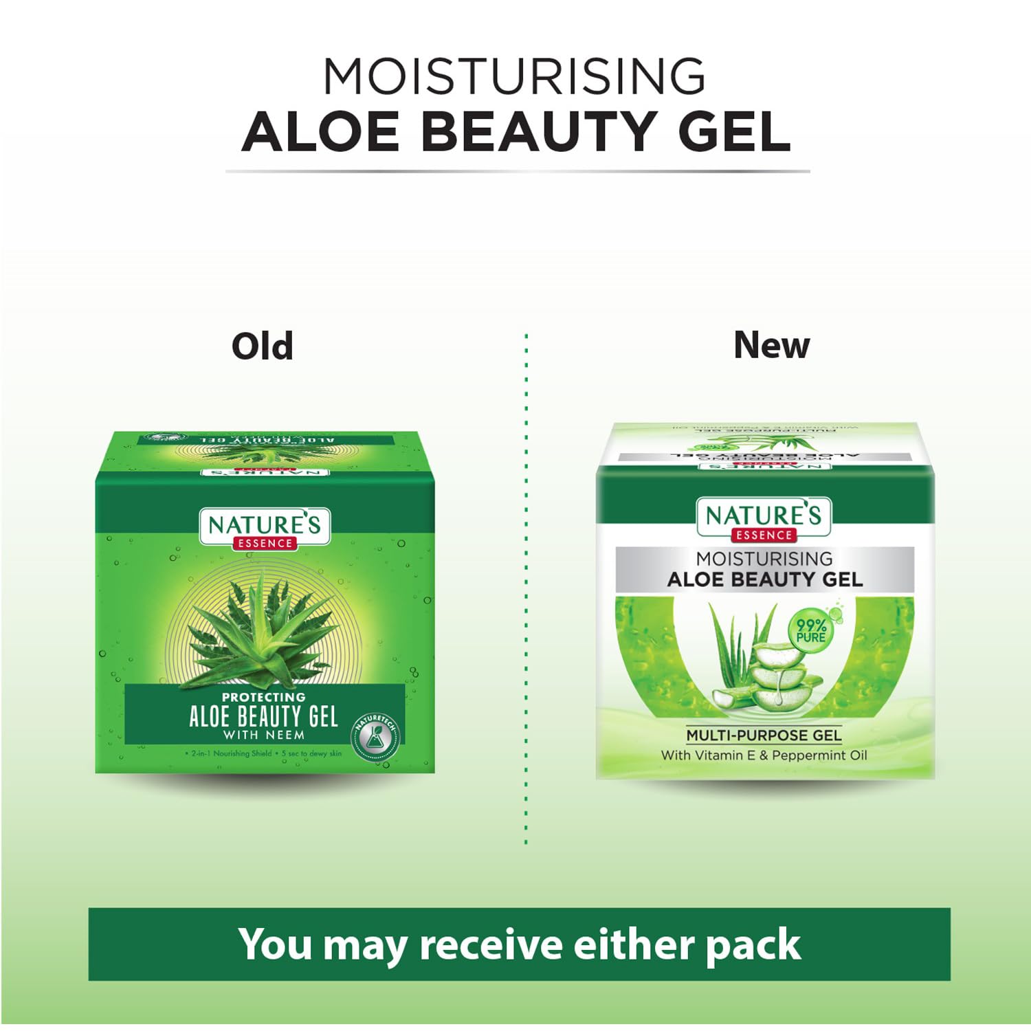 Nature's Essence Aloe Vera Moisturizing Beauty Gel 150g - Hydrating Skin Care for Face & Body, Soothes Sunburn & Dry Skin