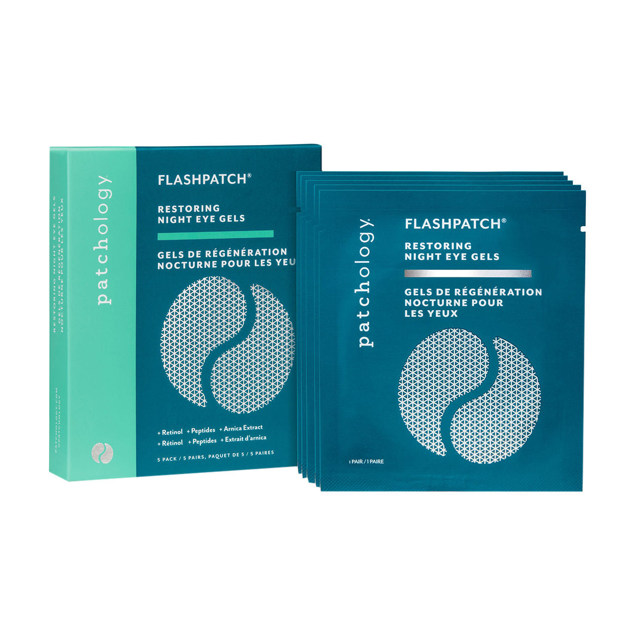 FlashPatch Restoring Night Eye Gels - Hydrating Under Eye Patches for Dark Circles & Puffiness - Perfect for Overnight Skincare & Morning Refresh