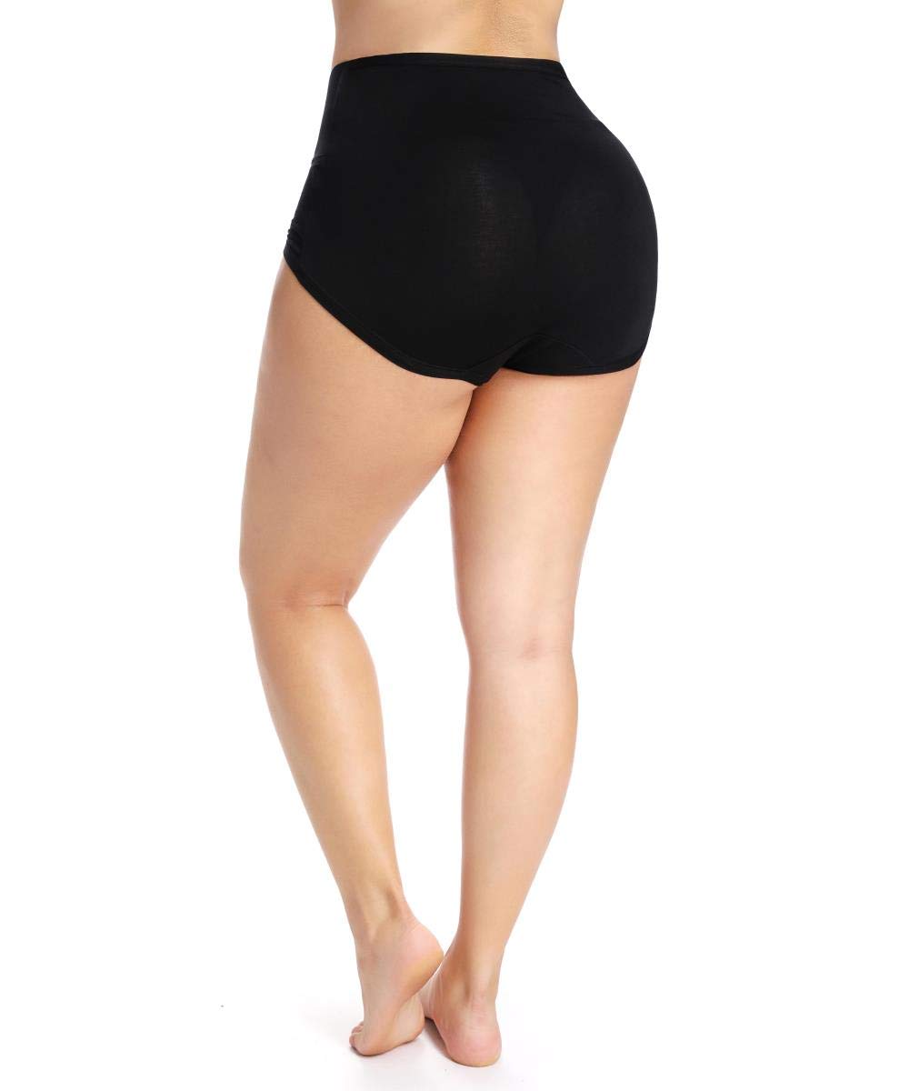 Bycc Bynn Women's Stretch Cotton Underwear - Plus Size High Waisted Tummy Control Panties Briefs (6 Pack) - Comfortable Everyday Wear for Work, Yoga & Sleep