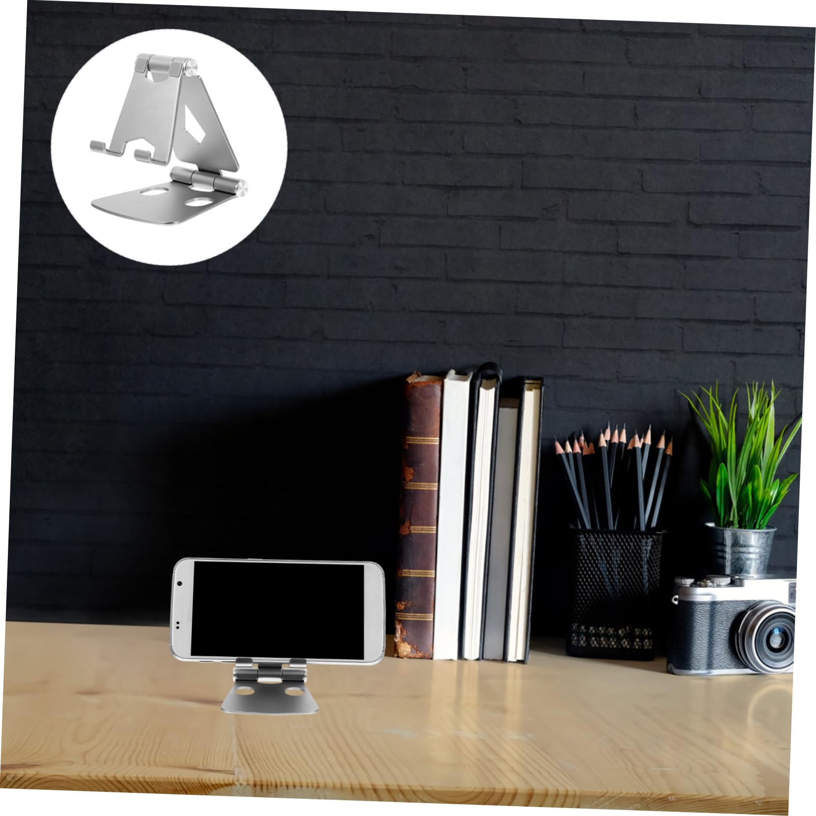 Homoyoyo Folding Phone Stand - Adjustable Aluminum Alloy Mobile Phone Holder & Tablet Stand for Desk, Office, Home, Bedroom - Perfect for Video Calls, Watching Movies, and Hands-Free Browsing