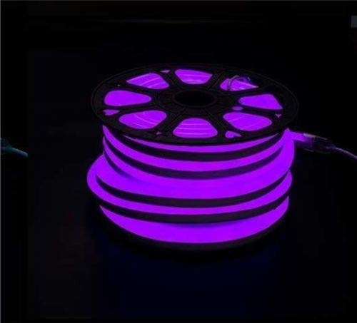 110V Flexible LED Neon Rope Light Strip - Violet Waterproof Neon Lighting for Wedding, Christmas Party, Home Decor (Indoor/Outdoor Use) - Perfect for Bedroom, Bar, Garden & Event Decoration