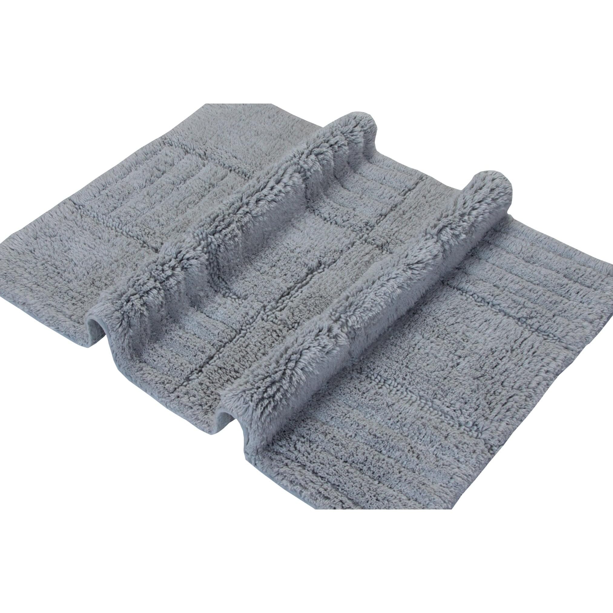 Non-Slip Aqua Bath Rug with Chakkar Board Design - Soft Absorbent Microfiber Bathroom Mat for Shower, Tub, and Vanity Areas