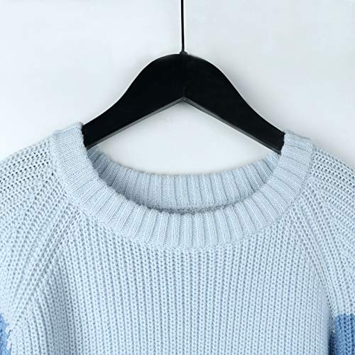 Women's 100% Cashmere Sweater - Soft Long Sleeve O-Neck Pullover with Contrast Color for Autumn Winter | Cozy Knitted Top for Work, Date Night & Holiday Outfits