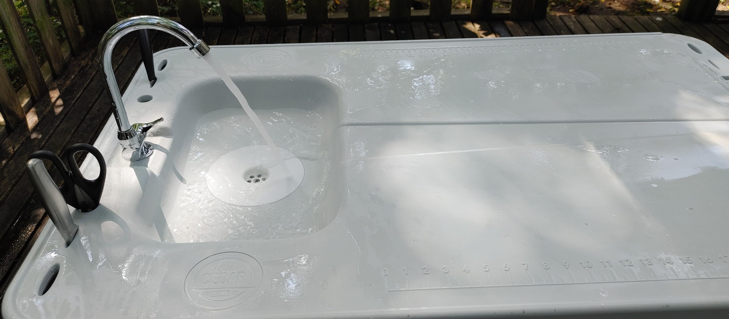 Premium Extra-Large Fish & Game Cleaning Table with Sink & Folding Legs - Heavy-Duty Outdoor Hunting & Fishing Processing Station for Camping, Backyard, and Field Dressing
