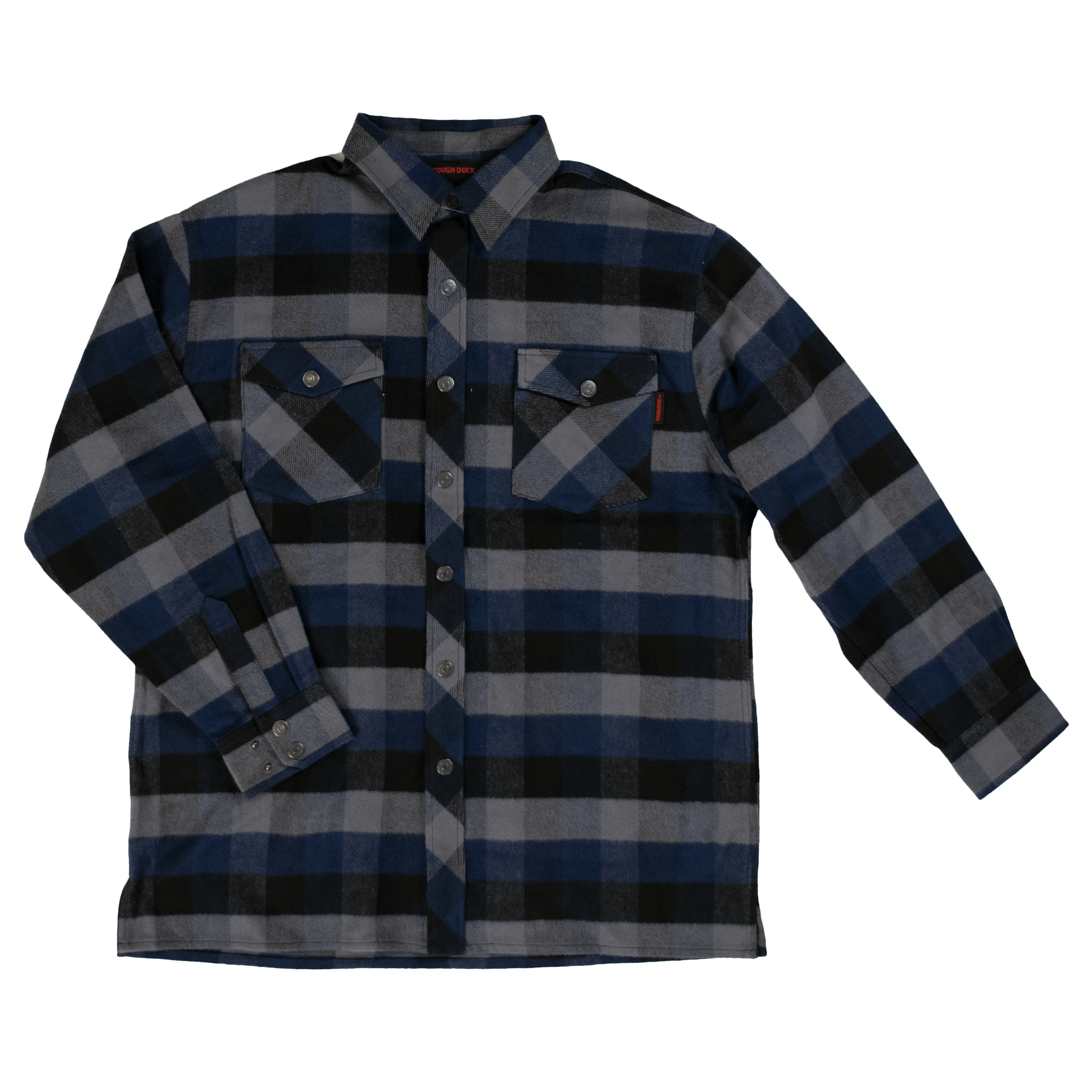 Tough Duck WS04 Flannel Overshirt for Men - Durable Work Shirt with Warm Lining - Perfect for Outdoor Work, Camping & Winter Layering