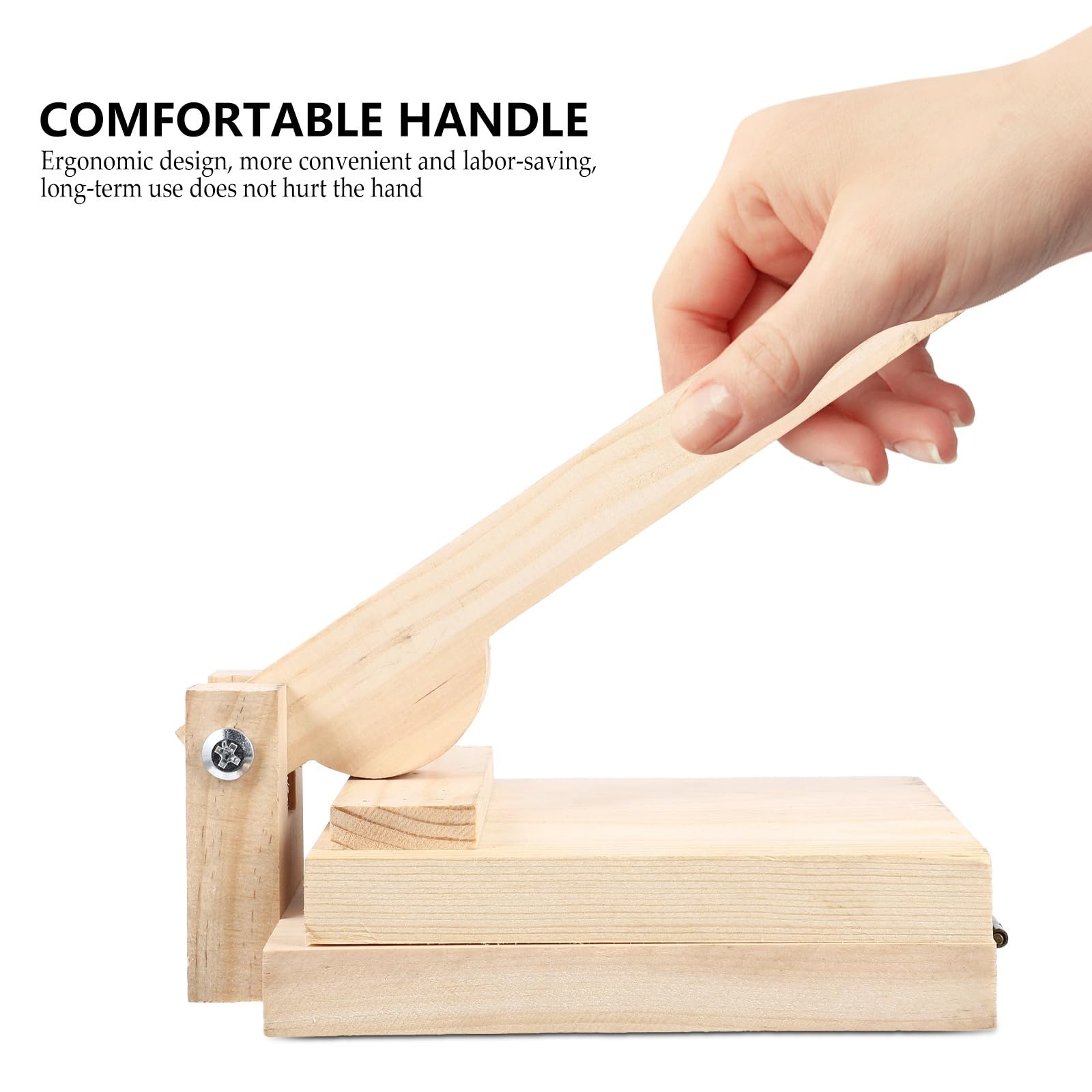 Amosfun Wooden Tortilla Press - Handmade Roti Maker, Dough Presser & Dumpling Wrapper Mold for Homemade Tortillas, Tacos, Flatbreads - Natural Beige Wood - Perfect for Mexican, Indian & Asian Cuisine