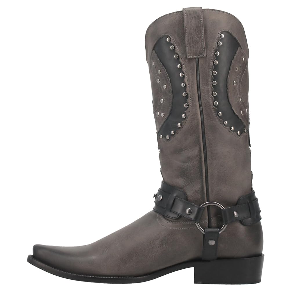 Dingo Men's War Eagle Studded Square Toe Pull-On Casual Boots - Mid Calf Western Boots for Men, Brown Leather Cowboy Boots | Perfect for Country Dancing, Rodeo & Everyday Wear