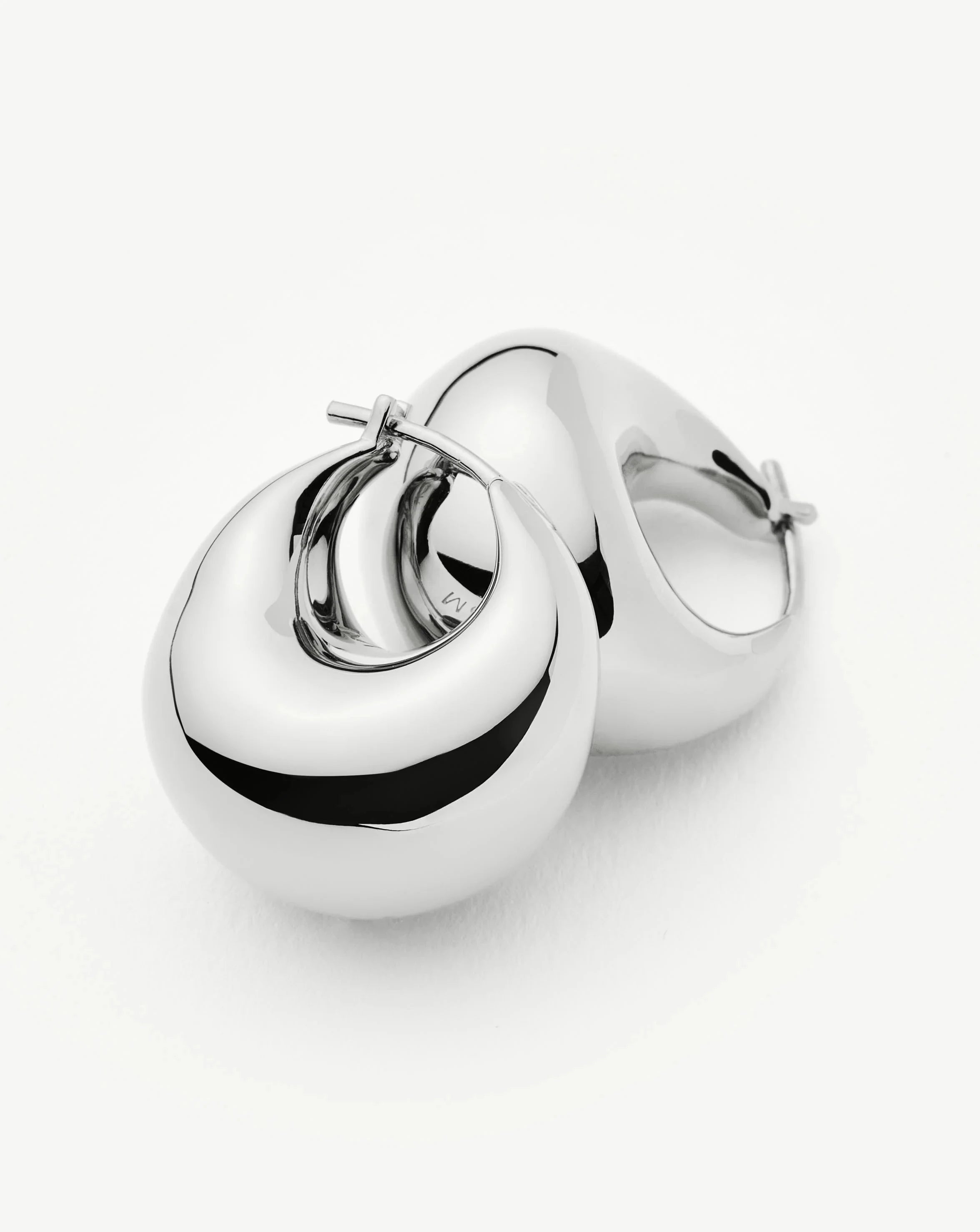 Stylish Sculptural Chubby Dome Small Hoop Earrings - Silver Plated for Women | Trendy Everyday & Party Jewelry Accessories