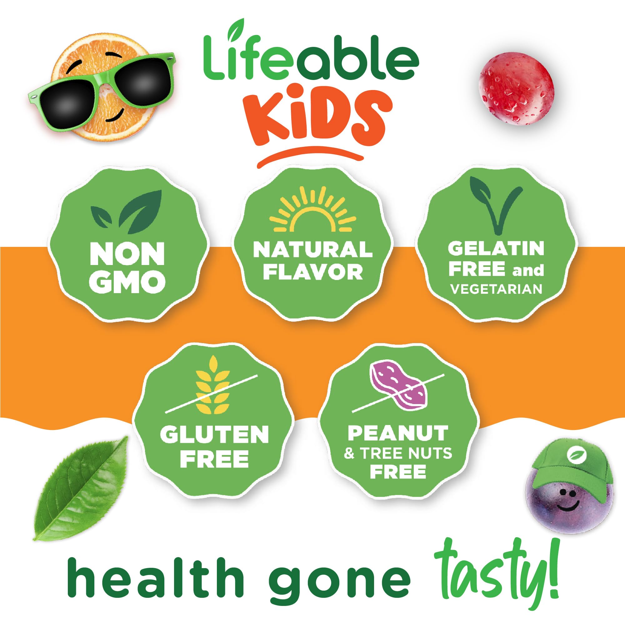 Lifeable Kids Probiotic Gummies - 5 Billion CFU (50mg) per Serving - Delicious Berry Flavor for Gut Health & Immune Support - Digestive & Immune System Booster for Boys & Girls - 90 Count - Perfect for School Lunches & Travel Snacks