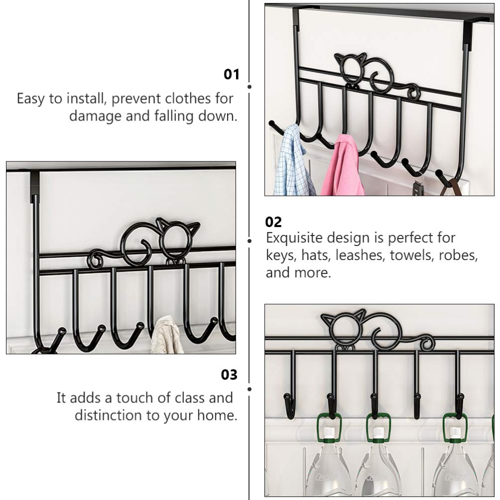 Yardwe Over The Door Hook Hanger - 7 Hook Rack for Shirts, Belts, Hats, Coats & Towels | Space Saving Closet Organizer with Durable Iron Hooks | Perfect for Bedroom, Bathroom & Entryway Storage