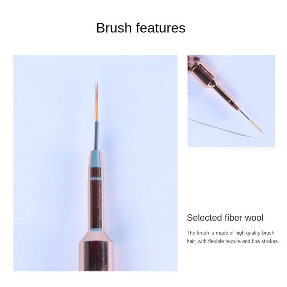 Professional Nail Art Liner Brush Set with Super Grip Handle - Perfect for Salon, Home Manicures & DIY Nail Designs