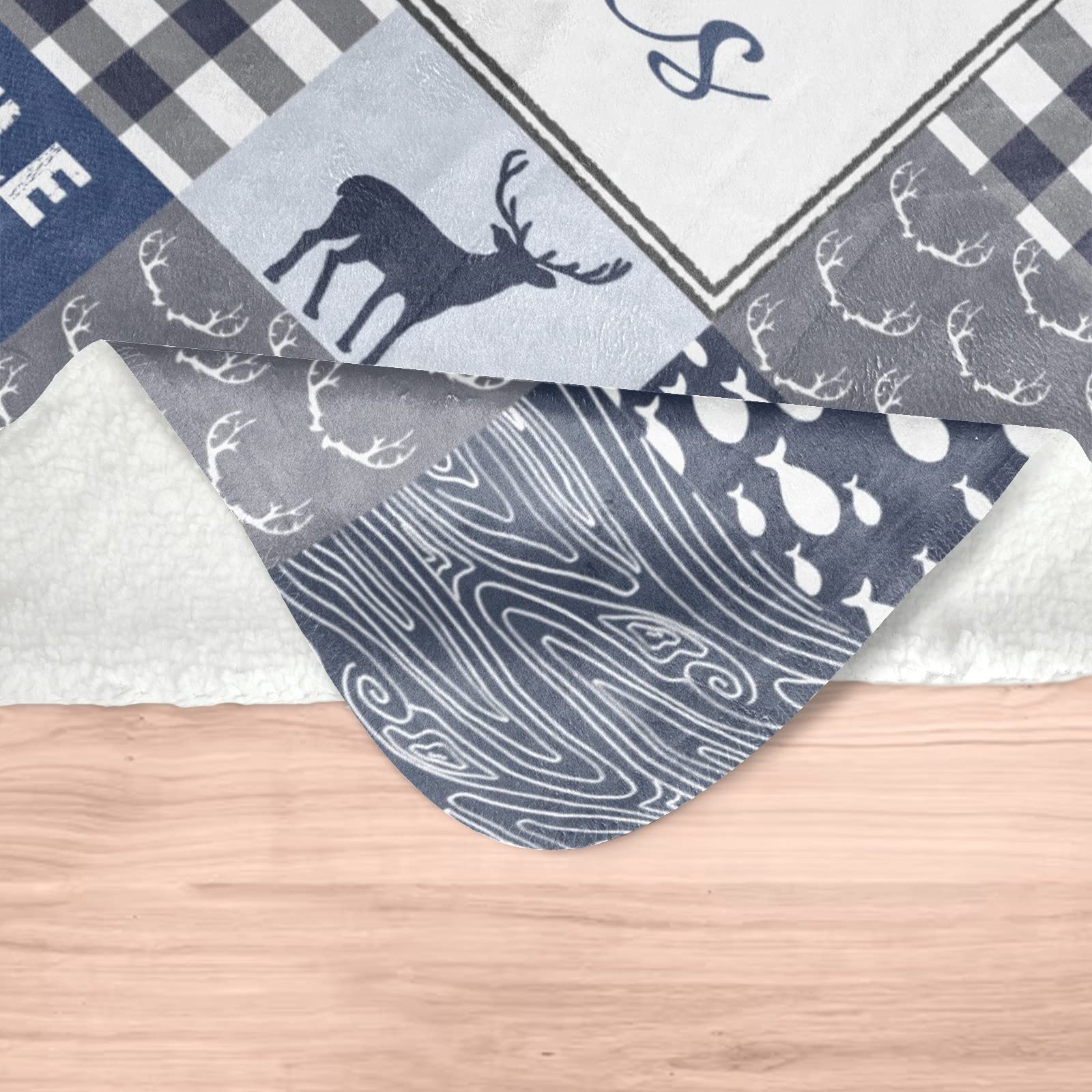 **Personalized Baby Blankets for Girls & Boys - Custom Name Blanket with Cute Shark & Woodland Animals - Soft & Cozy Baby Gift for Birthday, Christmas, New Year - Perfect for Nursery, Stroller & Photo Shoots**