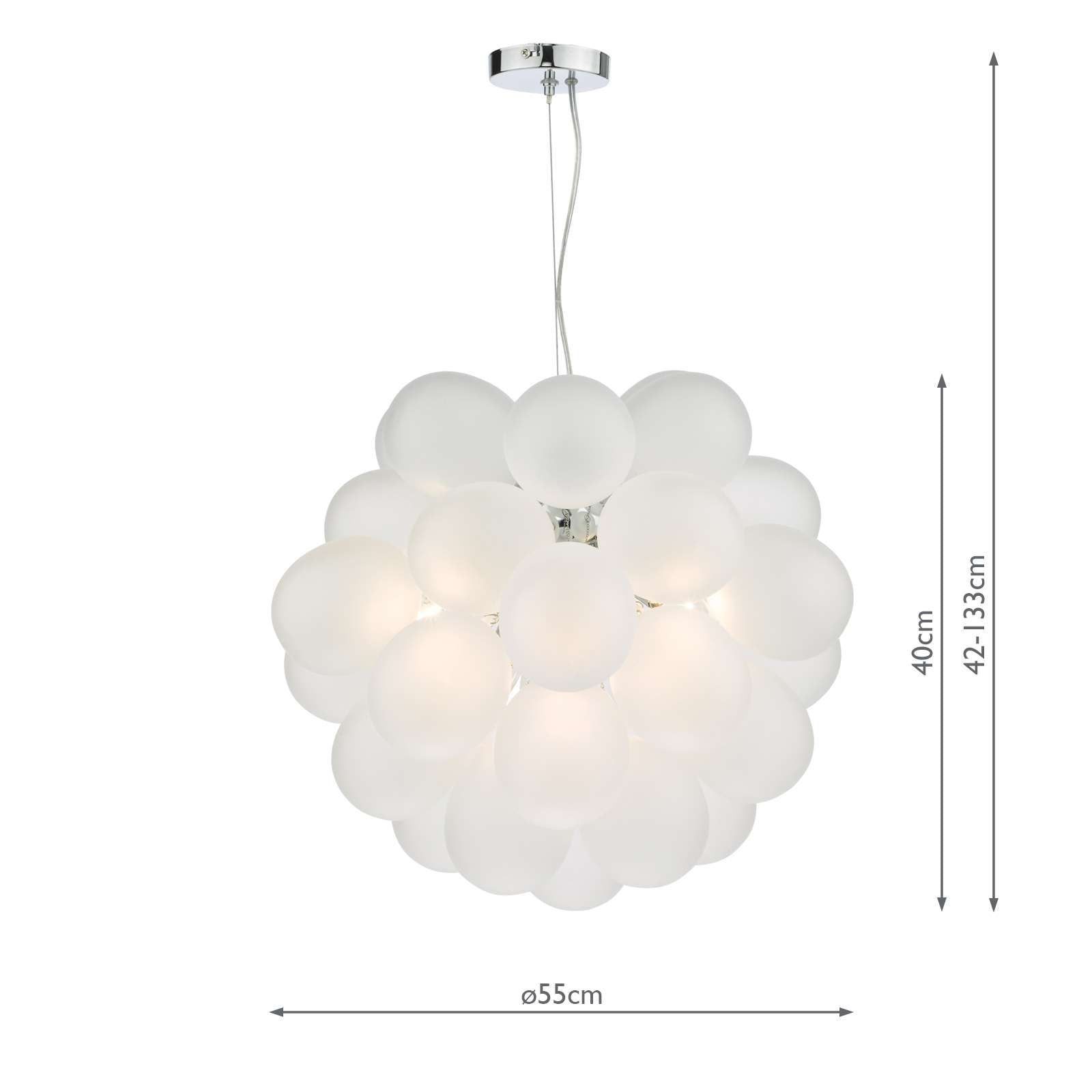 6Lt Bubbles Center Ceiling Light - Polished Chrome Finish, IP20 Rated for Living Room, Bedroom & Dining Room Lighting