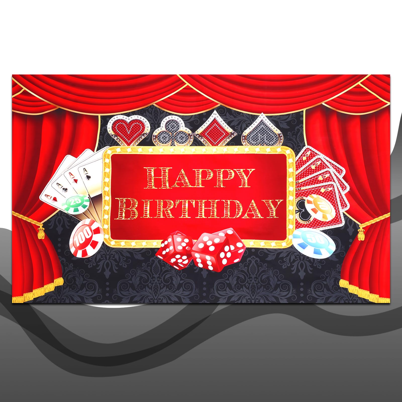 79-Piece Casino Theme Party Decorations Kit - Las Vegas Night Backdrop, Balloon Garland, Tablecloth, Cake Toppers & Foil Balloons for Casino Birthday, Bachelorette & Themed Events