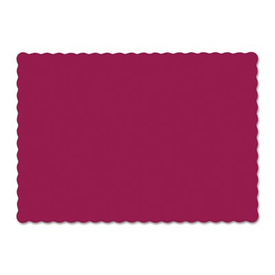 Burgundy Solid Color Scalloped Edge Placemats - Elegant Dining Table Decor for Dinner Parties & Holiday Gatherings