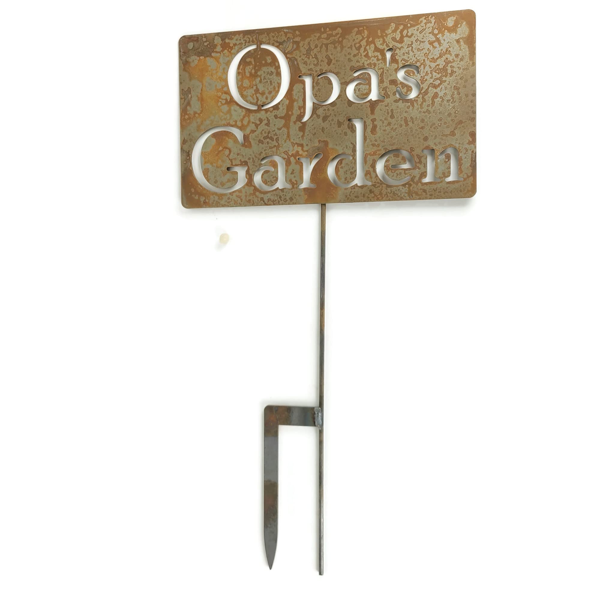 Personalized Family Name Garden Stake - 20 to 33 Inches Tall (Opa's Garden Design, Large 28