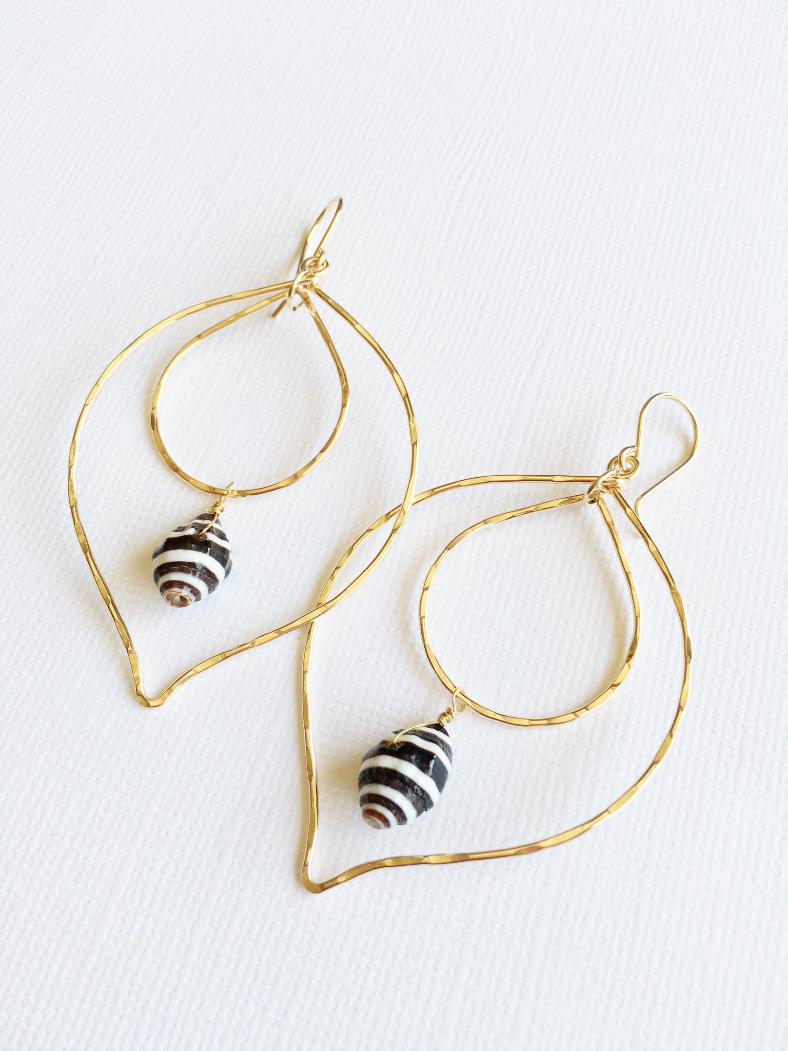 Ren Pyrene Shell Earrings (E293) - Handmade Natural Shell Jewelry for Women, Perfect for Beach Weddings & Summer Outfits