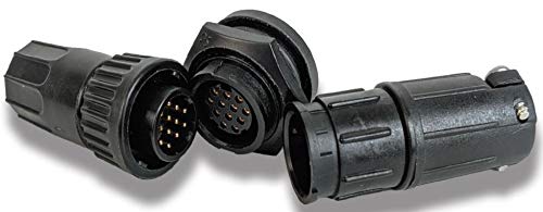 Multi-Con X Sealed Panel Mount Connector - 12 Socket Female Solder Contact with Hex Nut & Gasket (2-Pack) - Ideal for Marine, Automotive & Industrial Electrical Applications