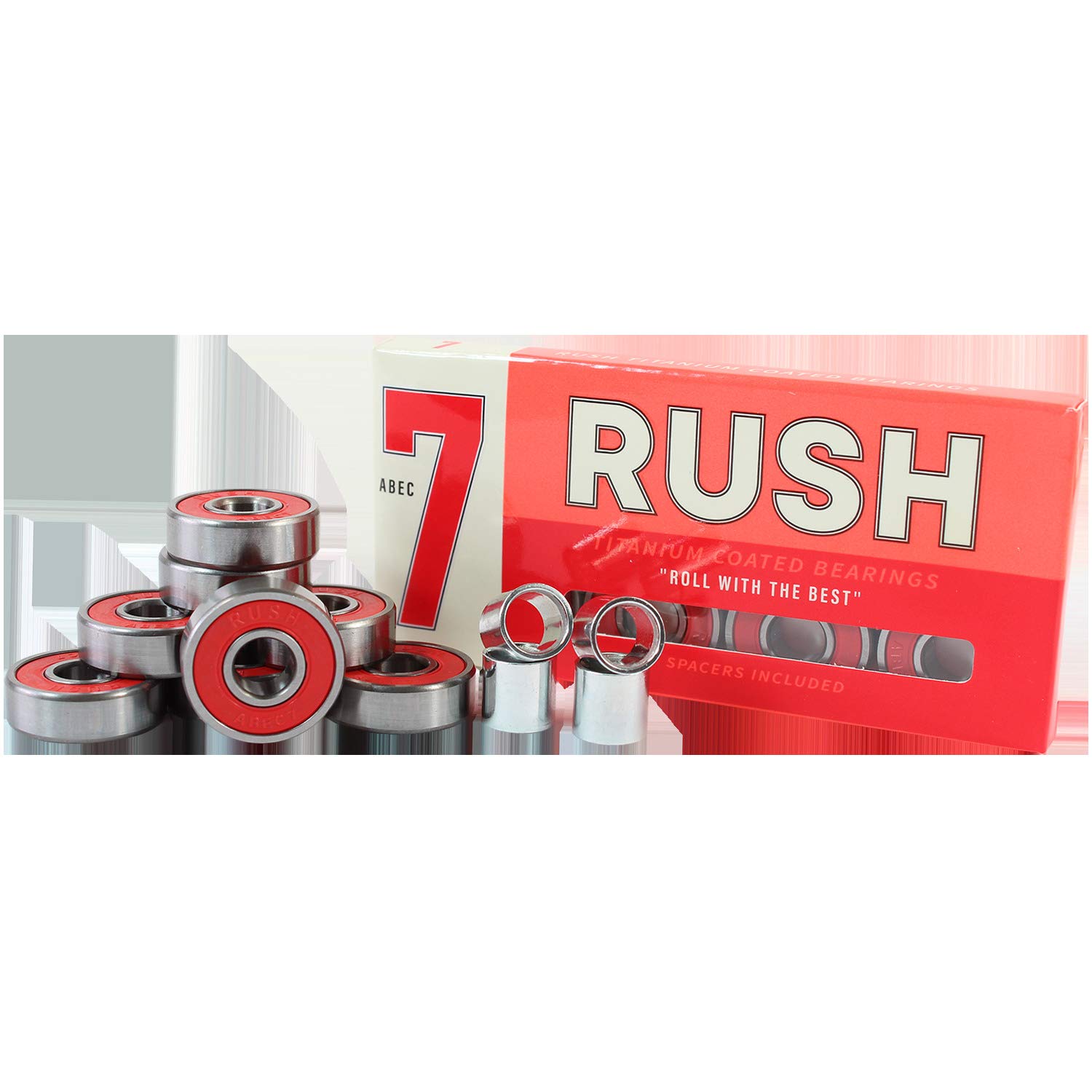 High-Speed Rush Abec 7 Skateboard Bearings - Precision Skateboard Wheel Bearings for Smooth & Fast Riding - Perfect for Street Skating, Park Tricks & Longboard Cruising