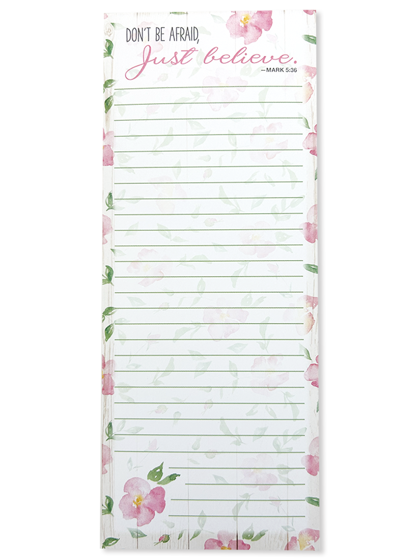 Don't Be Afraid Chunky List Pad - Thick Paper Notepad for Writing, Journaling & To-Do Lists - Perfect for Office, School & Home Organization