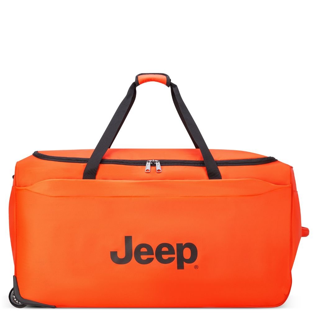 Jeep 83cm Duel Wheel Lightweight Large Duffle Bag - Orange | Waterproof Travel Duffel for Gym, Camping & Outdoor Adventures