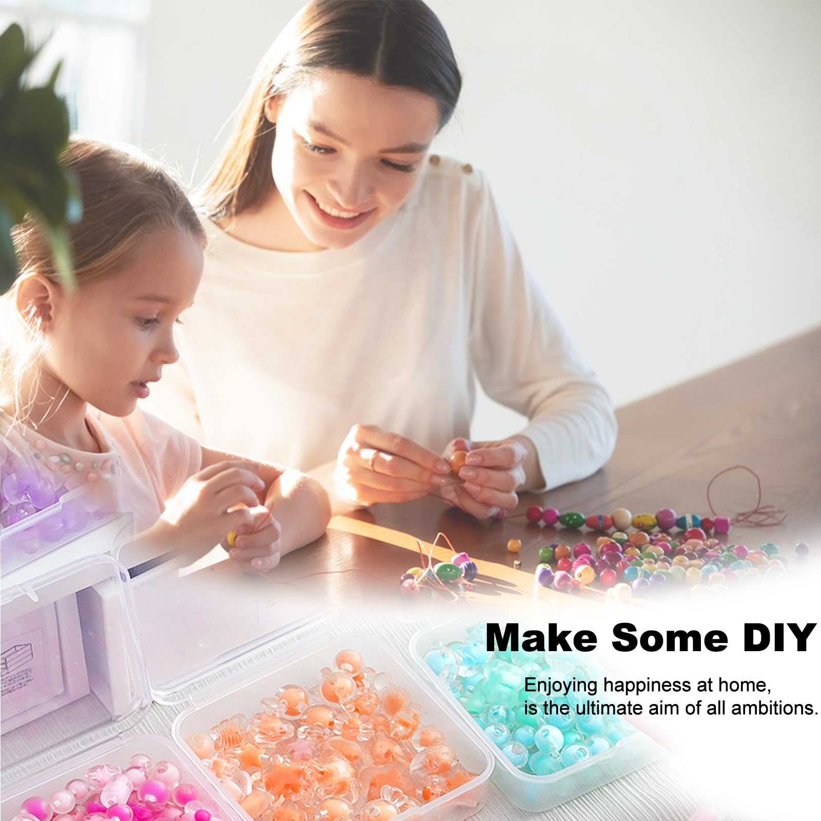 DILIBRA 92 Pcs Bead Organizer Box Set - Clear Plastic Storage Containers with Hinged Lids for Beads, Jewelry Making, Diamond Painting & DIY Crafts - Perfect for Craft Rooms, Travel & Home Organization