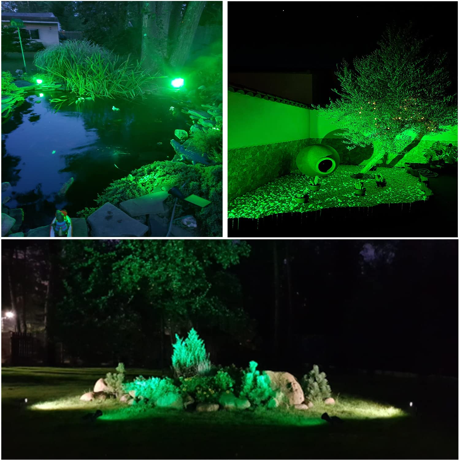 T-SUN Solar Spotlights Outdoor Waterproof - LED Solar Landscape Lights with Auto On/Off - Adjustable Solar Garden Lights for Trees, Patio, Yard, Driveway & Pool Area (Purple & Green) - Perfect for Pathway Lighting, Garden Accents & Nighttime Safety