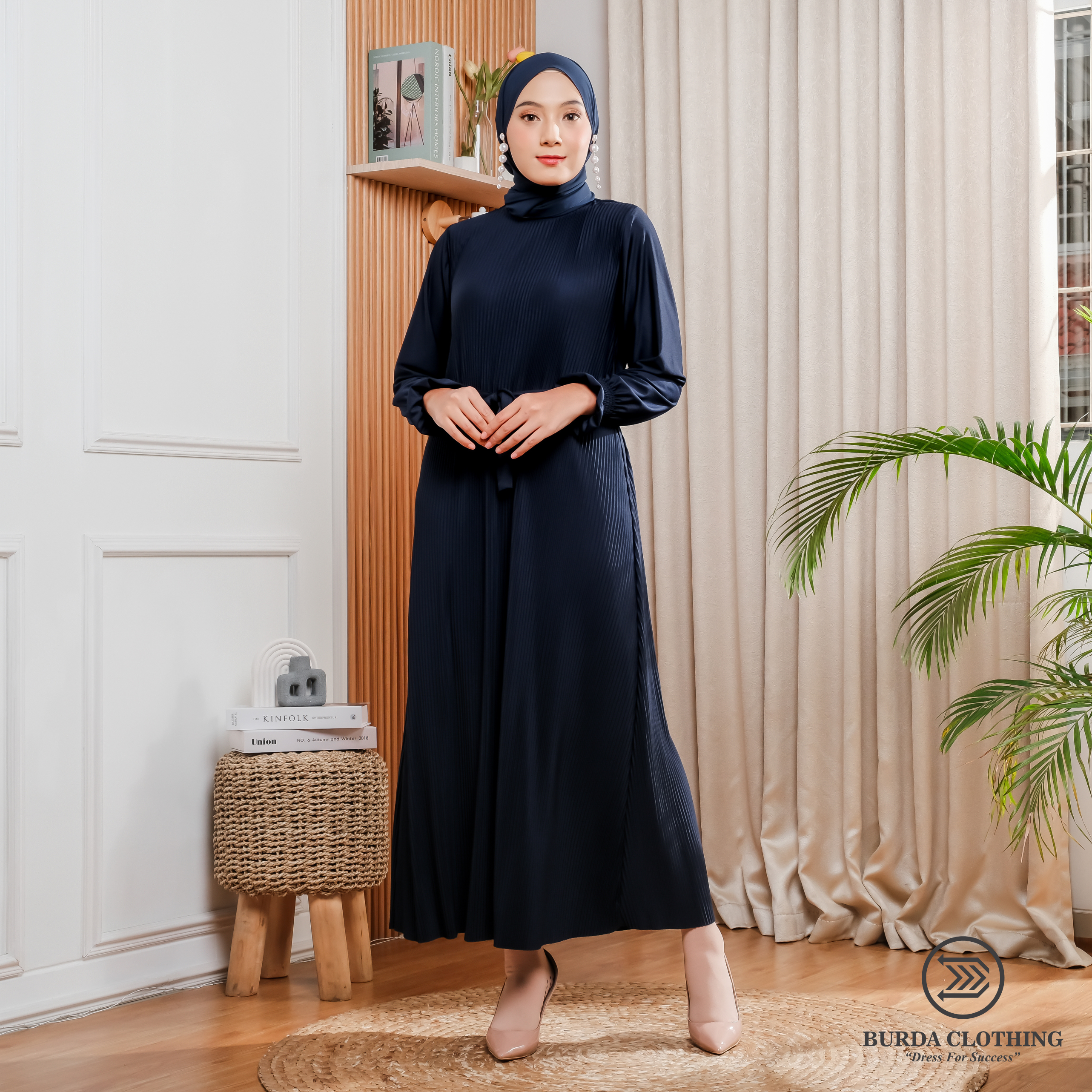 Women's Navy Plain Dress - Elegant & Comfortable Casual Wear for Work, Party & Everyday Outfits | Perfect for Office, Date Night & Summer Occasions