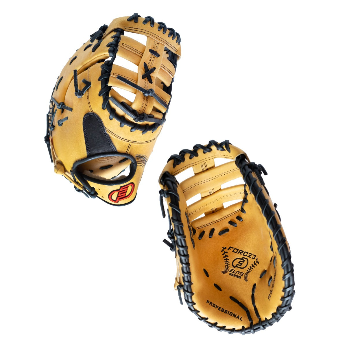 FORCE3 ELITE Series First Baseman's Baseball Glove - Premium Tan Leather for Professional & Amateur Players - Perfect for Training, Games & Fielding Practice