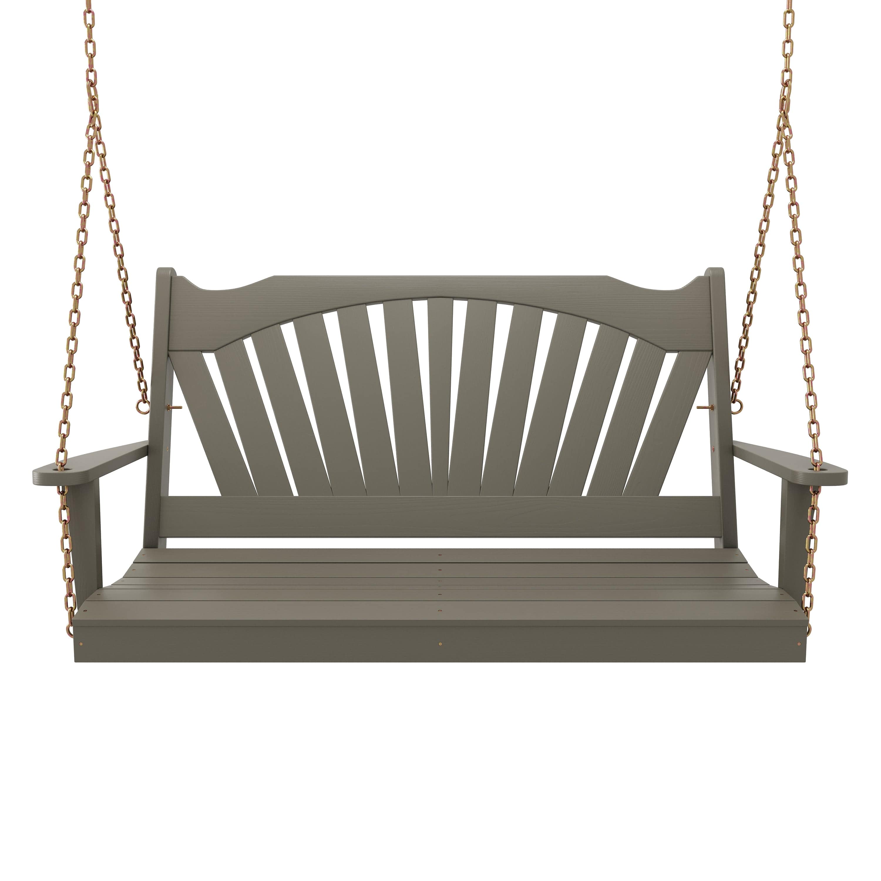 Keystone Amish Co. 6 Foot Sunburst Porch Swing in Olive Grey - Perfect for Outdoor Patio, Garden, or Backyard Relaxation