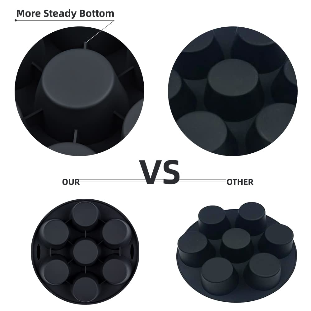 Non-Stick Silicone Muffin Pan for Air Fryer, Oven & Instant Pot - 8.4 Inch Reusable Baking Molds (1-Pack) - Perfect for Cupcakes, Muffins & Egg Bites in Kitchen & Party Cooking