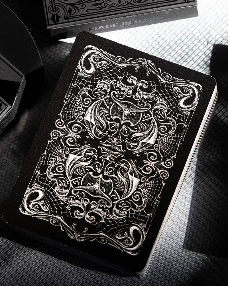 Fulton's Noir Playing Cards - Premium Black Deck for Poker, Magic Tricks & Cardistry | Perfect for Game Nights, Collectors & Professional Performers