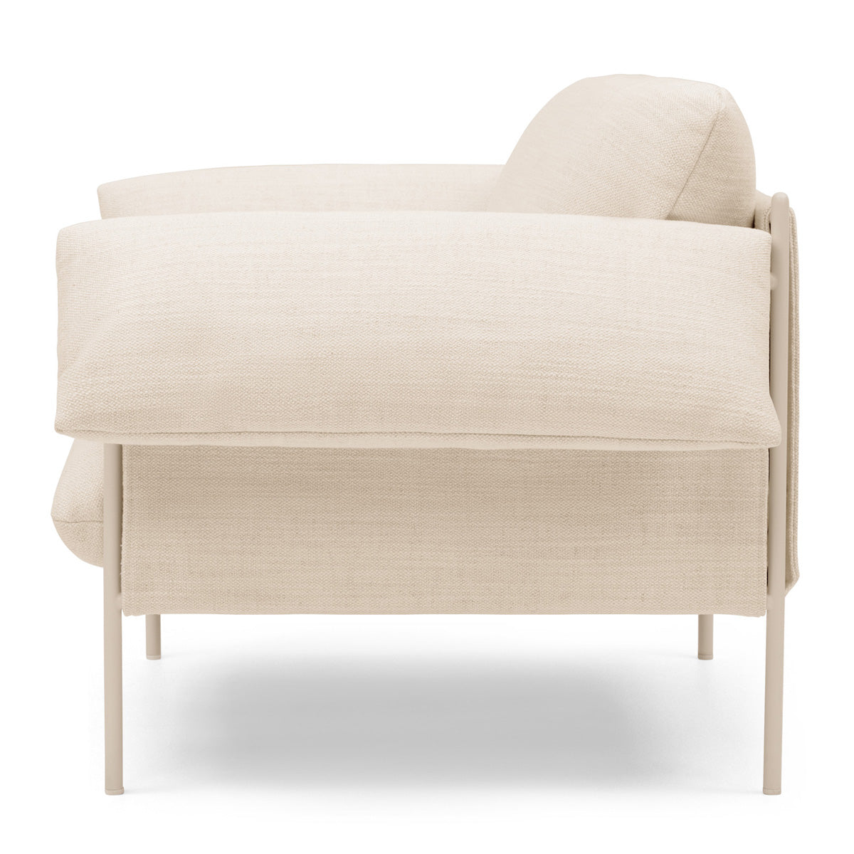 Alva Nougat Frame Armchair - Modern Upholstered Accent Chair for Living Room, Bedroom & Office - Comfortable Lounge Seating with Sturdy Wooden Legs